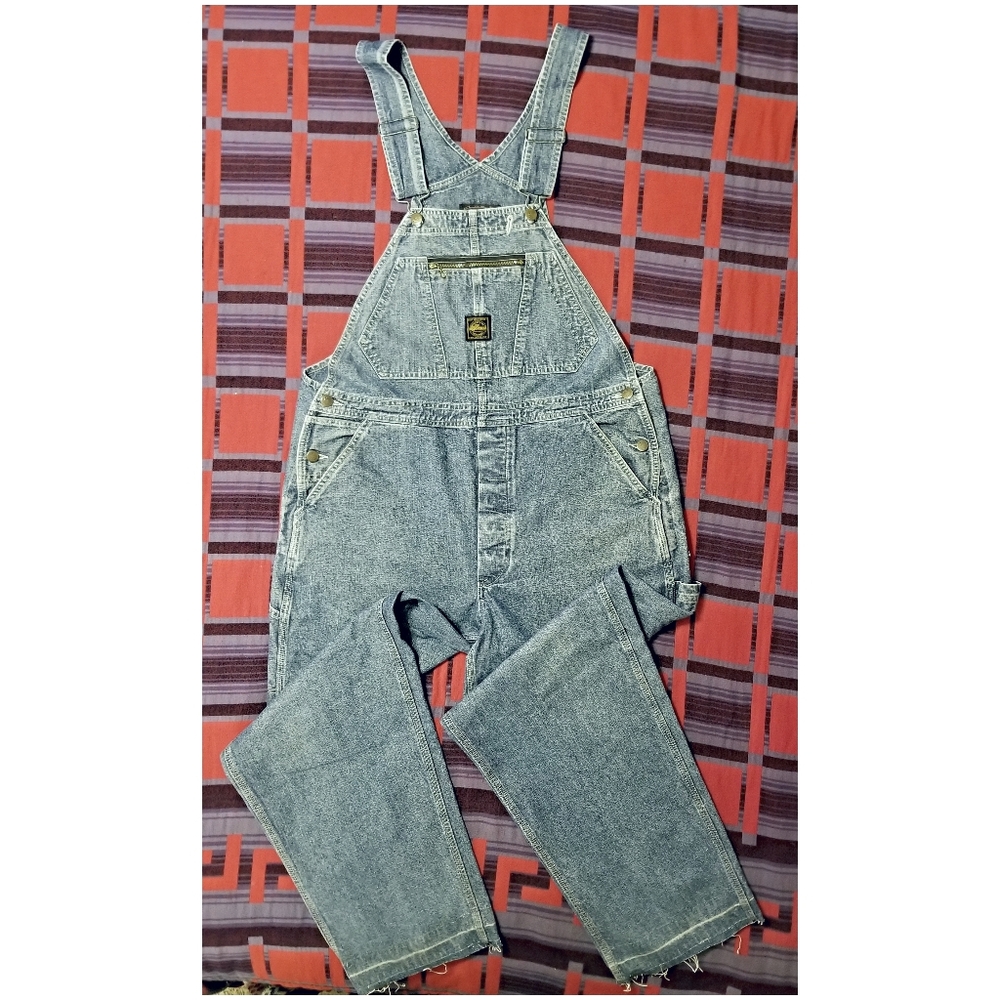 DOUBLE RL RALPH LAUREN RRL TRUE VINTAGE 1990's DENIM OVERALLS- SIZE 32" - Picture 3 of 11